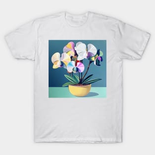 Pastel Orchids in Yellow Vase T-Shirt